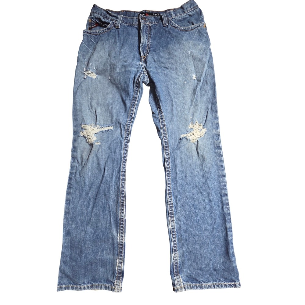 Ariat FR M4 Relaxed Boot Cut Jeans Flame Resistant Mens 34x34 Distressed Work